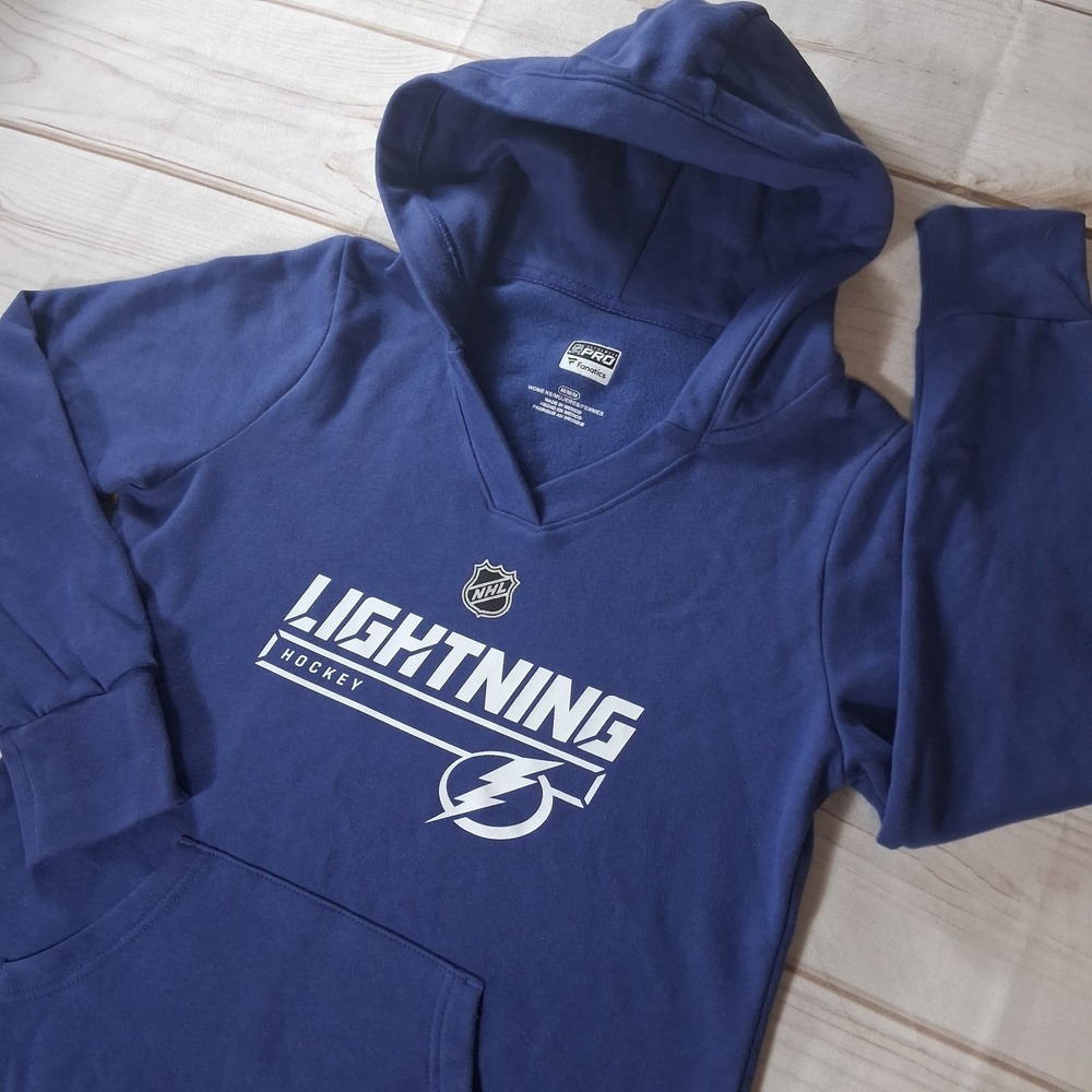 Fanatics Authentic Pro Tampa Bay Lightning Hoodie Womens Medium M Blue NHL Sweat